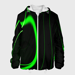 Куртка с капюшоном мужская Color green light green black, цвет: 3D-белый