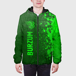 Куртка с капюшоном мужская Burzum - green gradient по-вертикали, цвет: 3D-черный — фото 2