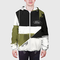 Куртка с капюшоном мужская Ford эмблема, цвет: 3D-белый — фото 2