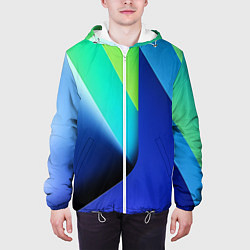 Куртка с капюшоном мужская Color blue green, цвет: 3D-белый — фото 2