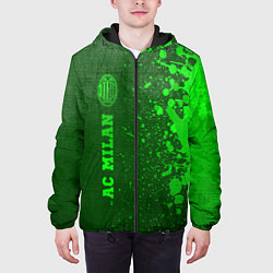 Куртка с капюшоном мужская AC Milan - green gradient по-вертикали, цвет: 3D-черный — фото 2