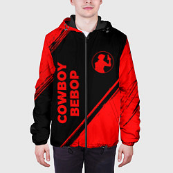 Куртка с капюшоном мужская Cowboy Bebop - red gradient вертикально, цвет: 3D-черный — фото 2
