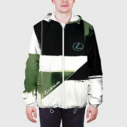 Куртка с капюшоном мужская Lexus логотип, цвет: 3D-белый — фото 2