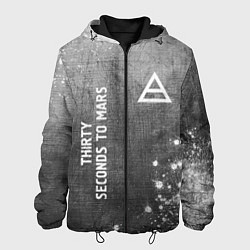 Куртка с капюшоном мужская Thirty Seconds to Mars - grey gradient вертикально, цвет: 3D-черный