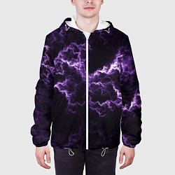 Куртка с капюшоном мужская Lightning purple flicker, цвет: 3D-белый — фото 2