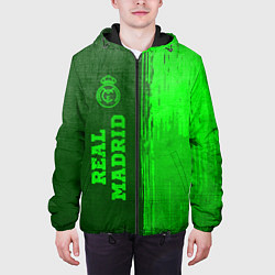 Куртка с капюшоном мужская Real Madrid - green gradient по-вертикали, цвет: 3D-черный — фото 2