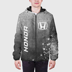 Куртка с капюшоном мужская Honda - grey gradient вертикально, цвет: 3D-черный — фото 2
