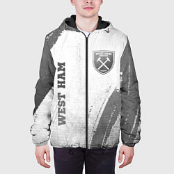 Куртка с капюшоном мужская West Ham - white gradient вертикально, цвет: 3D-черный — фото 2