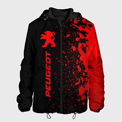 Куртка с капюшоном мужская Peugeot - red gradient по-вертикали, цвет: 3D-черный