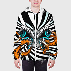 Куртка с капюшоном мужская Глаз и щупальца, цвет: 3D-белый — фото 2