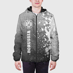 Куртка с капюшоном мужская Borussia - grey gradient по-вертикали, цвет: 3D-черный — фото 2
