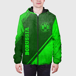 Куртка с капюшоном мужская Borussia - green gradient вертикально, цвет: 3D-черный — фото 2