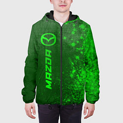 Куртка с капюшоном мужская Mazda - green gradient по-вертикали, цвет: 3D-черный — фото 2