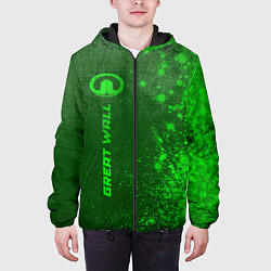 Куртка с капюшоном мужская Great Wall - green gradient по-вертикали, цвет: 3D-черный — фото 2