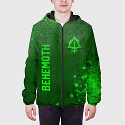 Куртка с капюшоном мужская Behemoth - green gradient вертикально, цвет: 3D-черный — фото 2