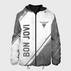 Мужская куртка Bon Jovi - white gradient вертикально