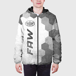 Куртка с капюшоном мужская FAW - white gradient по-вертикали, цвет: 3D-черный — фото 2