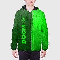 Куртка с капюшоном мужская Doom - green gradient по-вертикали, цвет: 3D-черный — фото 2