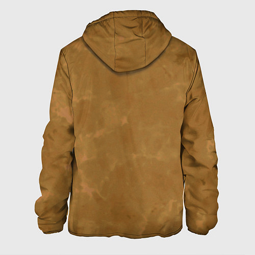Мужская куртка Светлый оливково-коричневый однотонный текстурный / 3D-Черный – фото 2