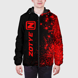 Куртка с капюшоном мужская Zotye - red gradient по-вертикали, цвет: 3D-черный — фото 2