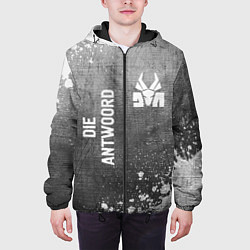 Куртка с капюшоном мужская Die Antwoord - grey gradient вертикально, цвет: 3D-черный — фото 2