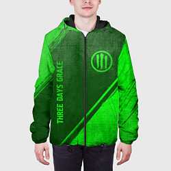 Куртка с капюшоном мужская Three Days Grace - green gradient вертикально, цвет: 3D-черный — фото 2