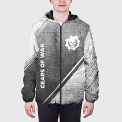 Куртка с капюшоном мужская Gears of War - grey gradient вертикально, цвет: 3D-черный — фото 2