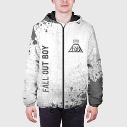Куртка с капюшоном мужская Fall Out Boy - white gradient вертикально, цвет: 3D-черный — фото 2