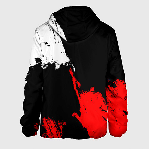 Мужская куртка Детройт Ред Уингз - брызги краска на черном фоне / 3D-Черный – фото 2