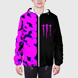 Куртка с капюшоном мужская Monster energy neon camo, цвет: 3D-белый — фото 2