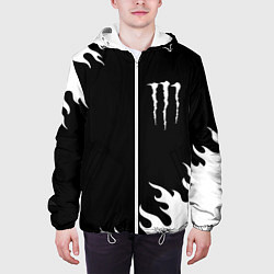 Куртка с капюшоном мужская Monster energy белый огонь, цвет: 3D-белый — фото 2