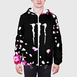 Куртка с капюшоном мужская Monster energy sakura, цвет: 3D-белый — фото 2