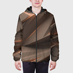 Куртка с капюшоном мужская Кофейная объемная текстура, цвет: 3D-черный — фото 2