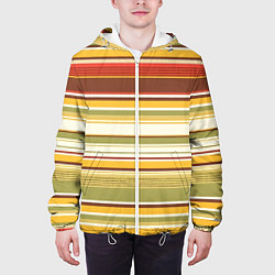 Куртка с капюшоном мужская Горизонтальные полосы, цвет: 3D-белый — фото 2