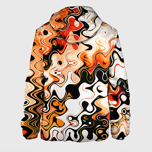 Мужская куртка Абстракция разлитые краски оранжевый / 3D-Черный – фото 2