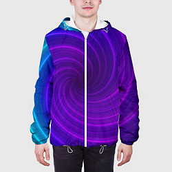 Куртка с капюшоном мужская Фиолетовая спираль, цвет: 3D-белый — фото 2