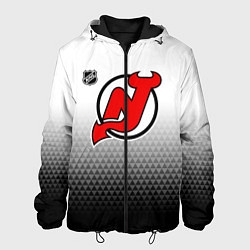 Куртка с капюшоном мужская Нью Джерси Девилз - из белого в черный, цвет: 3D-черный