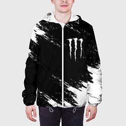 Куртка с капюшоном мужская Monster energy краски штрихи белые, цвет: 3D-белый — фото 2