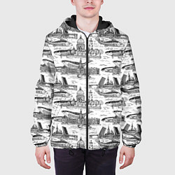 Куртка с капюшоном мужская Питер и корюшка, цвет: 3D-черный — фото 2