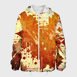 Куртка с капюшоном мужская Абстракция - sunspot, цвет: 3D-белый