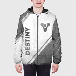 Куртка с капюшоном мужская Destiny - white gradient вертикально, цвет: 3D-черный — фото 2