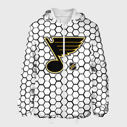 Куртка с капюшоном мужская Сент Луис Блюз - белые соты, цвет: 3D-белый