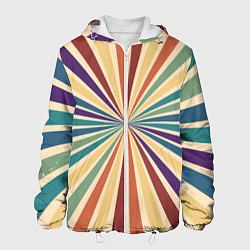 Куртка с капюшоном мужская Ретро спираль, цвет: 3D-белый