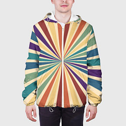 Куртка с капюшоном мужская Ретро спираль, цвет: 3D-белый — фото 2