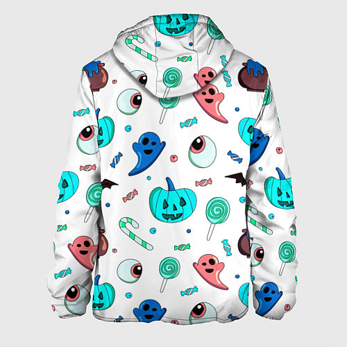 Мужская куртка Halloween light blue pumpkin / 3D-Черный – фото 2