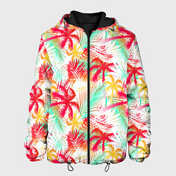 Куртка с капюшоном мужская Palm red yellow, цвет: 3D-черный