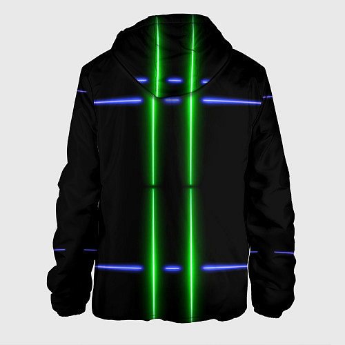 Мужская куртка Neon black light blue green line / 3D-Черный – фото 2