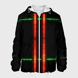 Мужская куртка Color black green red lines