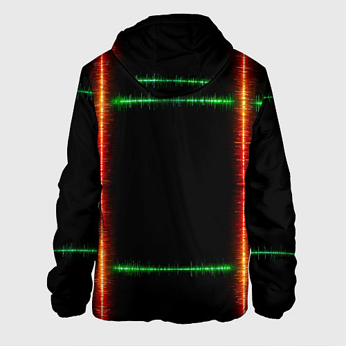 Мужская куртка Color green orange lines / 3D-Черный – фото 2