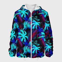 Куртка с капюшоном мужская Palm blue light blue, цвет: 3D-белый